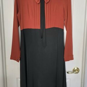 Chic Long Sleeve Black and Red Dress